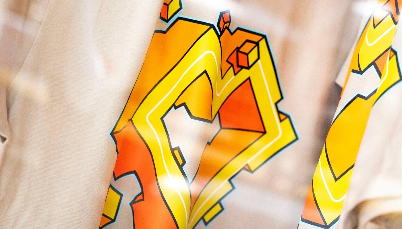 t-shirt with printed heart logo design